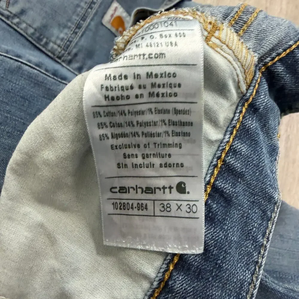 Carhartt Rugged Flex Jeans Men's 38x30 Blue Denim Workwear Work Stretch Outdoors